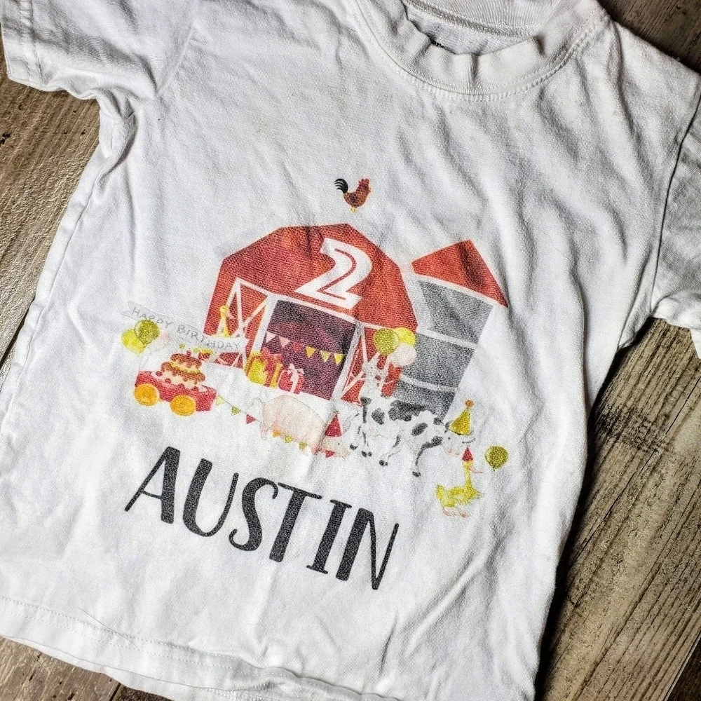 AUSTIN Toddler Boy Size 4T 2 Year Old Cotton Crewneck T-Shirt